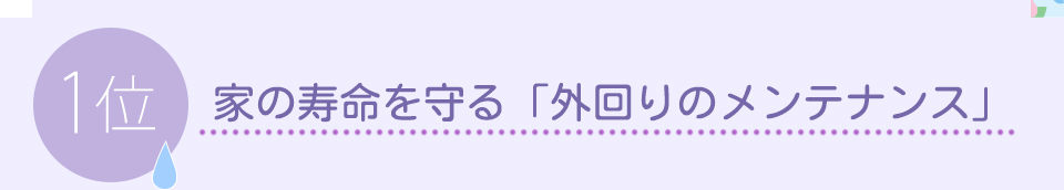 １位.家の寿命を守る「外回りのメンテナンス」