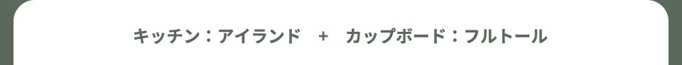 キッチン：アイランド　+　カップボード：フルトール