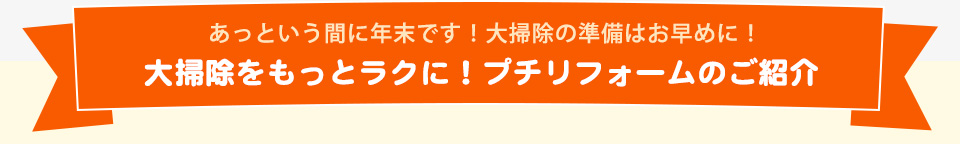 大掃除をもっとラクに！プチリフォームのご紹介